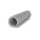 Extruded Fluted Aluminium Tube Profiles Mill Finish 54mm Diameter Heat Tube